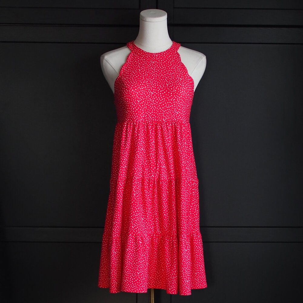 Monteau Los Angeles | Scalloped Sleeveless Polka Dot Dress